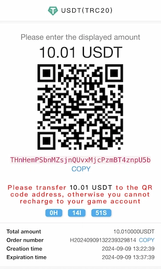 💊Step 3: Scan the QR code or fill in the wallet address to pay.