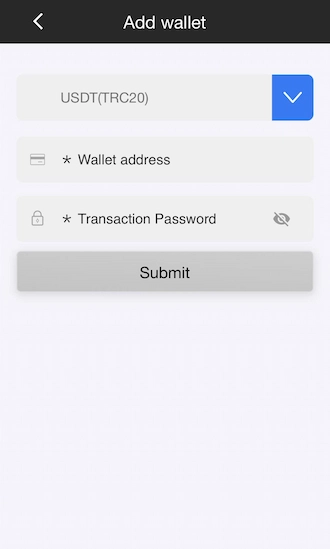 💊Step 2: Fill in your wallet address and transaction password correctly. 